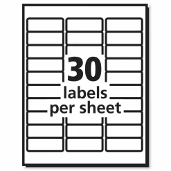 PRES-a-ply Labels, Laser Printers, 1 x 2.63, White, 30/Sheet, 100 Sheets/Box