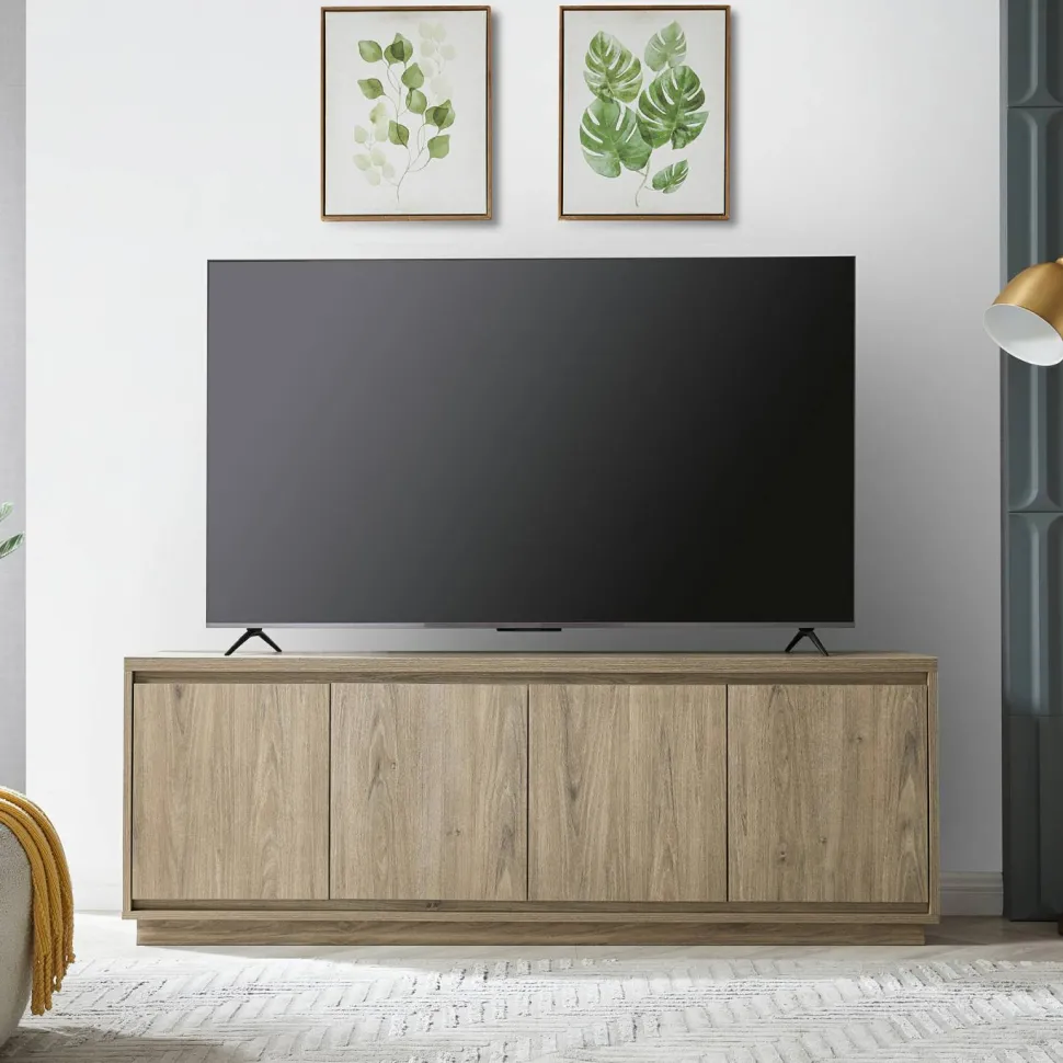 Presque Rectangular TV Stand for TV's up to 75" in Gray