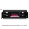 Presque Rectangular TV Stand with 26" Crystal Fireplace for TV's up to 75" in Black Grain