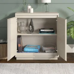 Presque 30" Wide Rectangular Accent Cabinet in Alder White