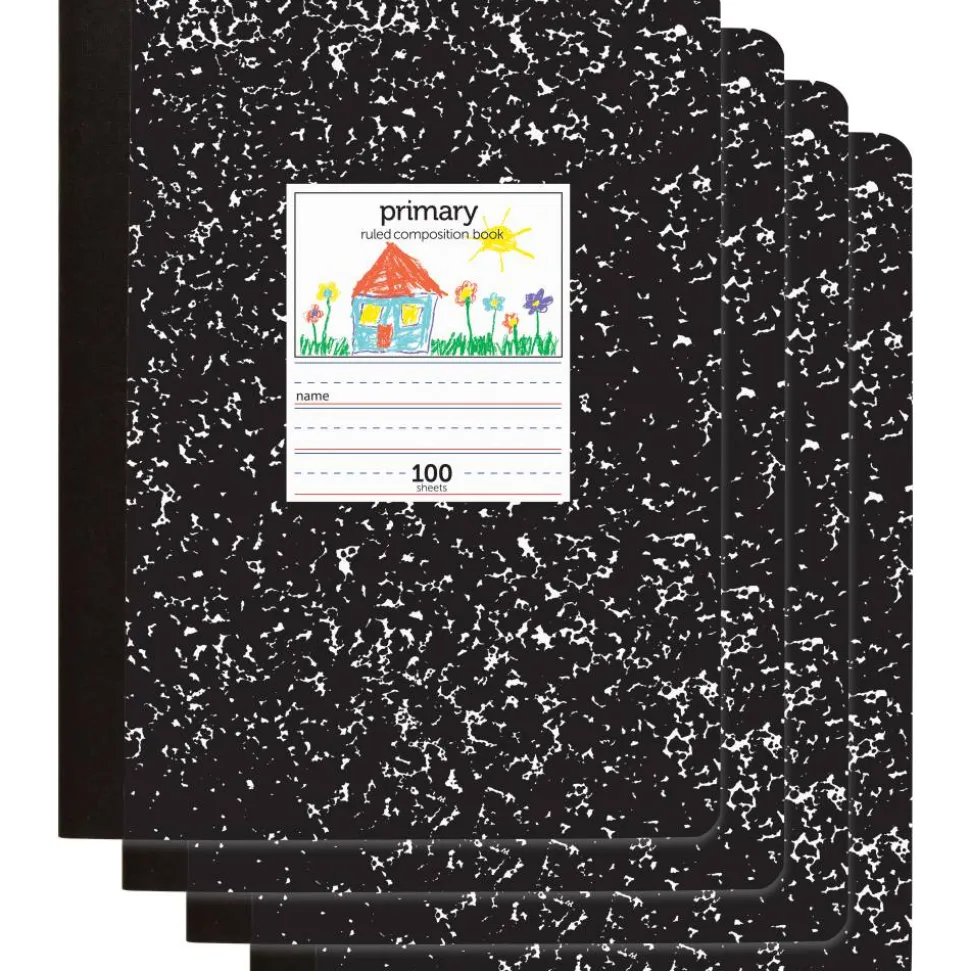 Primary Composition Book, 7-1/2" x 9-3/4", Unruled/Primary Ruled, 100 Sheets Per Book, Pack Of 4 Books