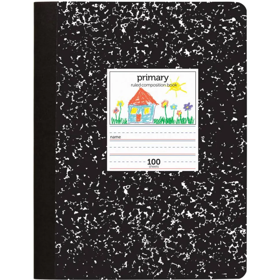 Primary Composition Book, 7-1/2" x 9-3/4", Unruled/Primary Ruled, 100 Sheets Per Book, Pack Of 4 Books