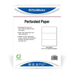 PrintWorks Professional Pre-Perforated Paper for Invoices, Statements, Gift Certificates & More