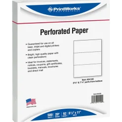 PrintWorks Professional Pre-Perforated Paper for Invoices, Statements, Gift Certificates & More