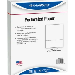 PrintWorks Professional Pre-Perforated Paper for Invoices, Statements, Gift Certificates & More