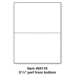 PrintWorks Professional Pre-Perforated Paper, 1 Ream, White, Letter (8 1/2" x 11"), 20 Lb, 5-1/2, Ream Of 500 Sheets