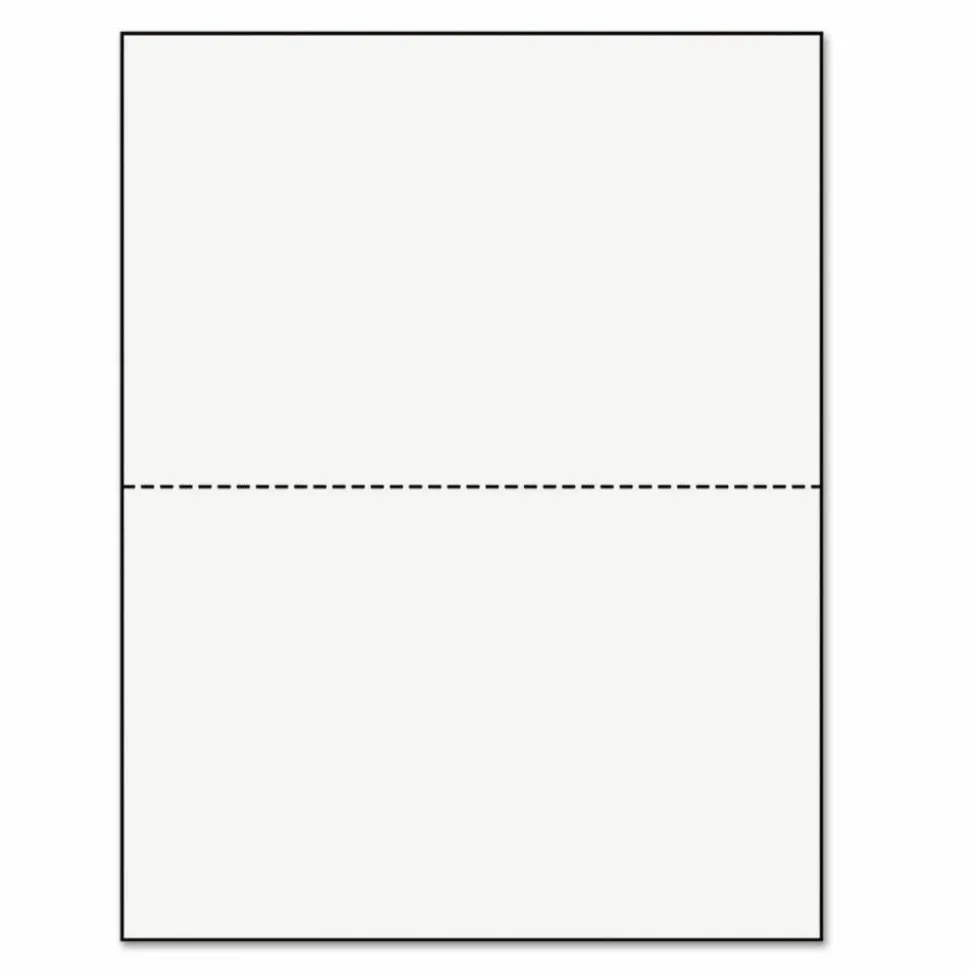 PrintWorks Professional Pre-Perforated Paper, 1 Ream, White, Letter (8 1/2" x 11"), 20 Lb, 5-1/2, Ream Of 500 Sheets