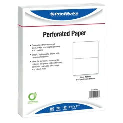 PrintWorks Professional Pre-Perforated Paper, 1 Ream, White, Letter (8 1/2