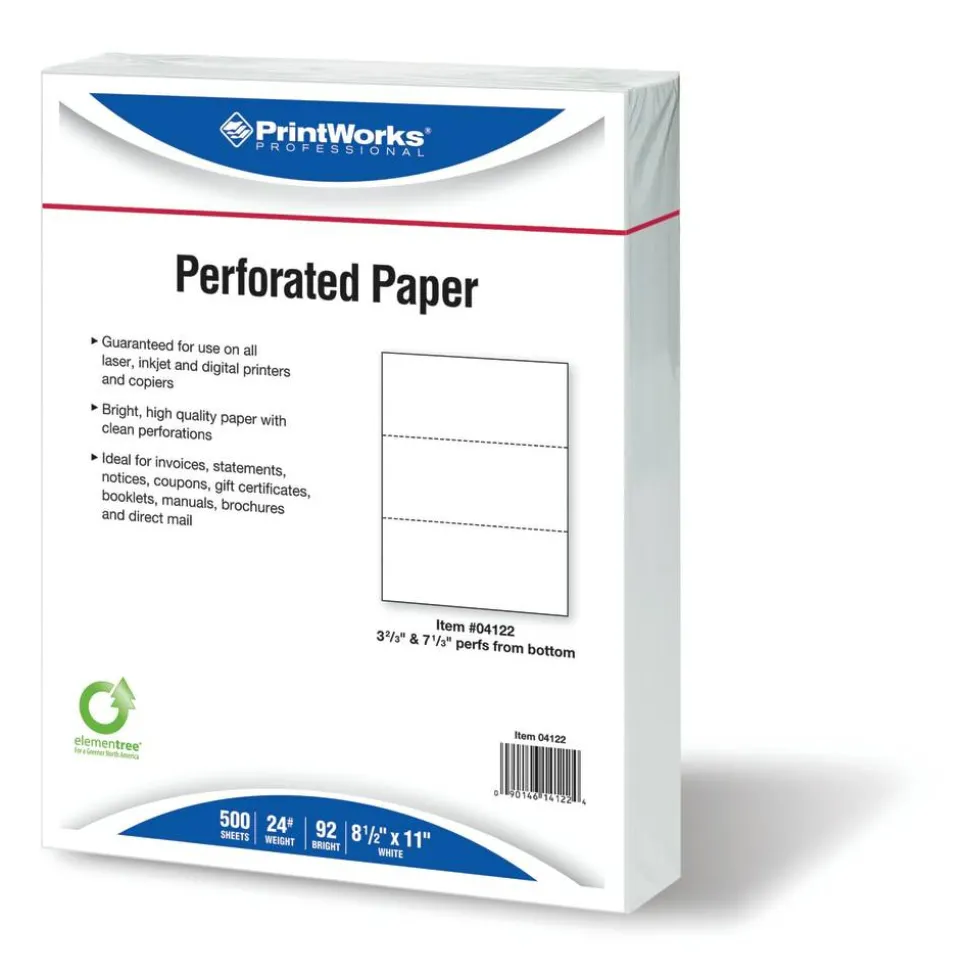 PrintWorks Professional Pre-Perforated Paper for Invoices, Statements, Gift Certificates & More
