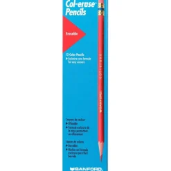 Prismacolor Col-Erase Erasable Color Pencils, Medium Point, Carmine Red, Box Of 12 Color Pencils