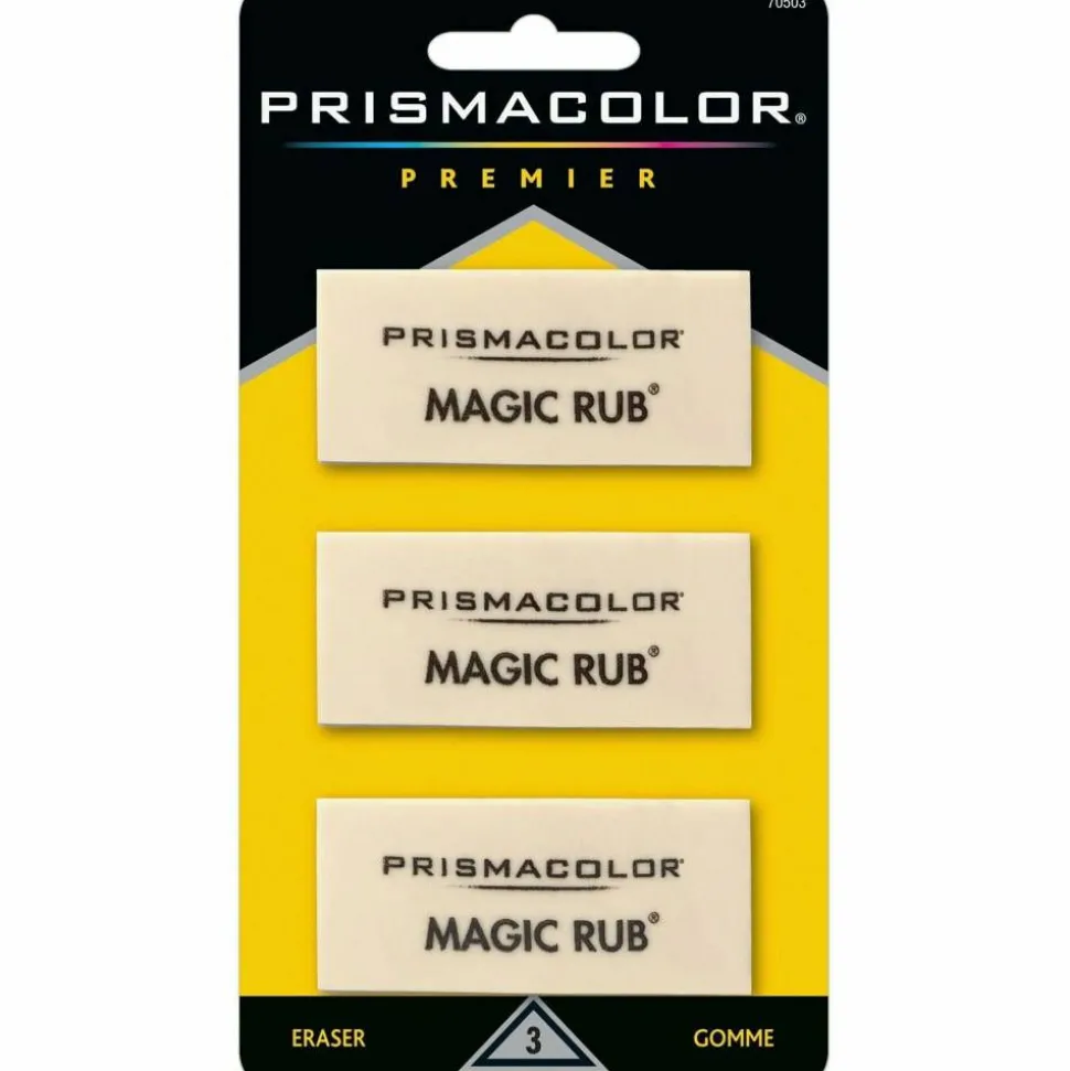 Prismacolor Magic Rub Vinyl Erasers, Beige, Pack Of 3