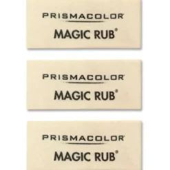 Prismacolor Magic Rub Vinyl Erasers, Beige, Pack Of 3