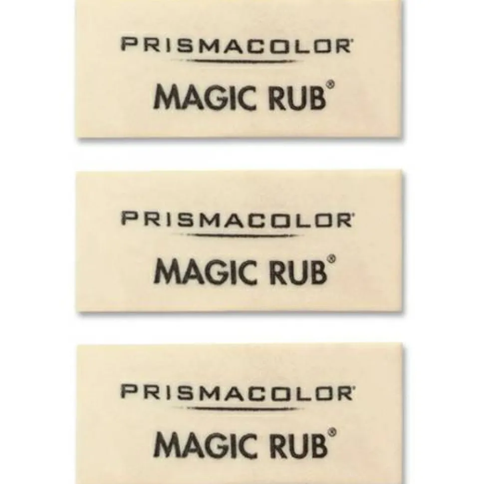 Prismacolor Magic Rub Vinyl Erasers, Beige, Pack Of 3