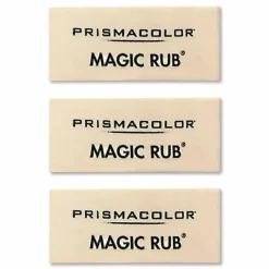 Prismacolor Magic Rub Vinyl Erasers, Beige, Pack Of 3