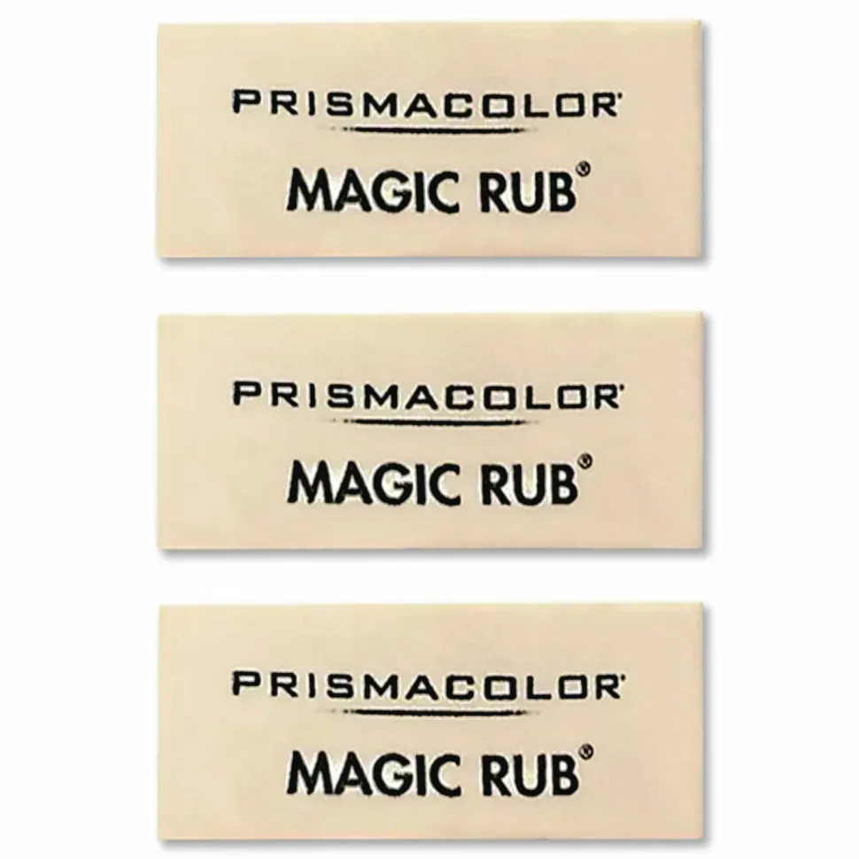 Prismacolor Magic Rub Vinyl Erasers, Beige, Pack Of 3