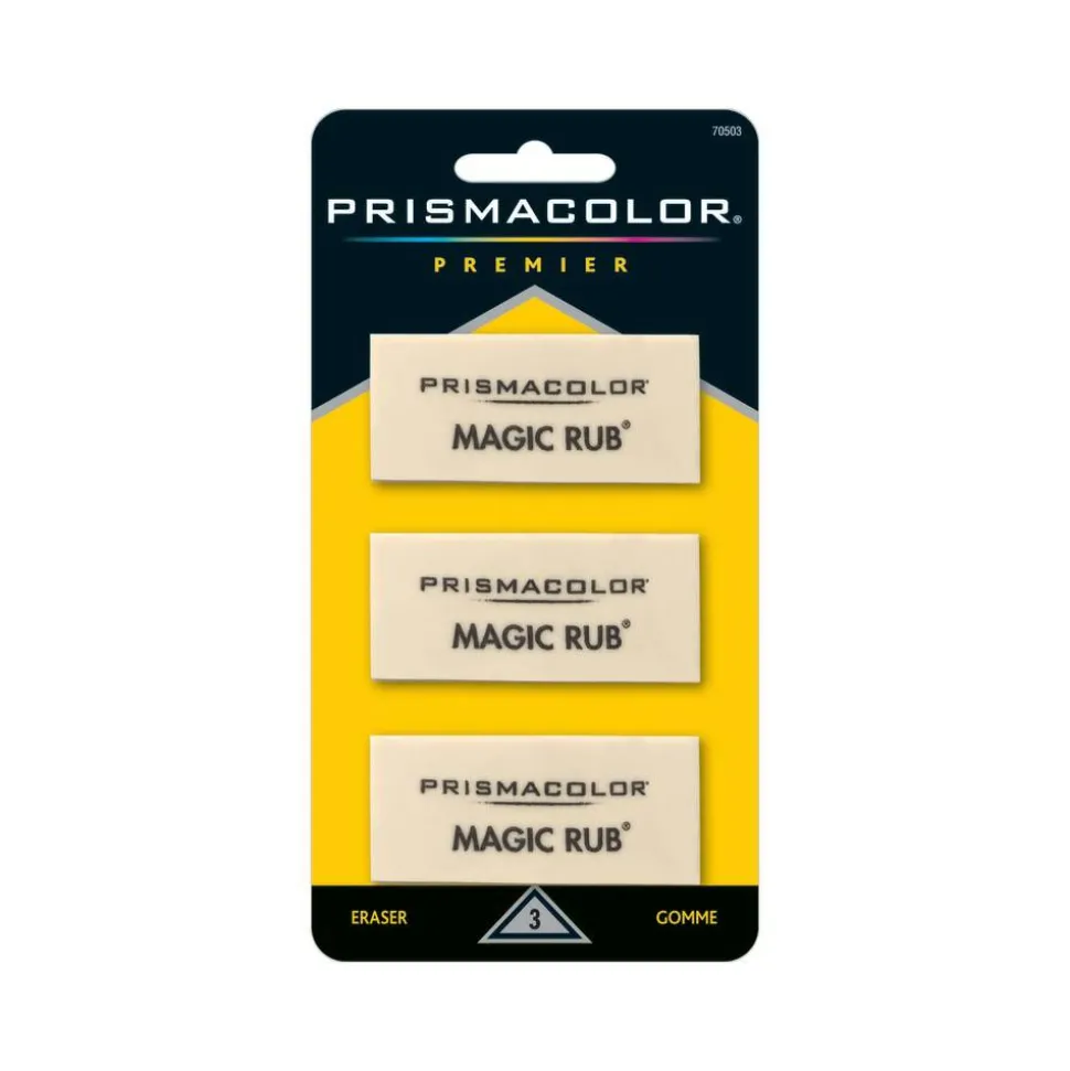 Prismacolor Magic Rub Vinyl Erasers, Beige, Pack Of 3
