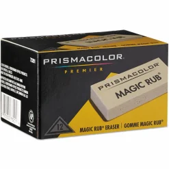 Prismacolor Magic Rub Vinyl Erasers, White, Pack Of 12