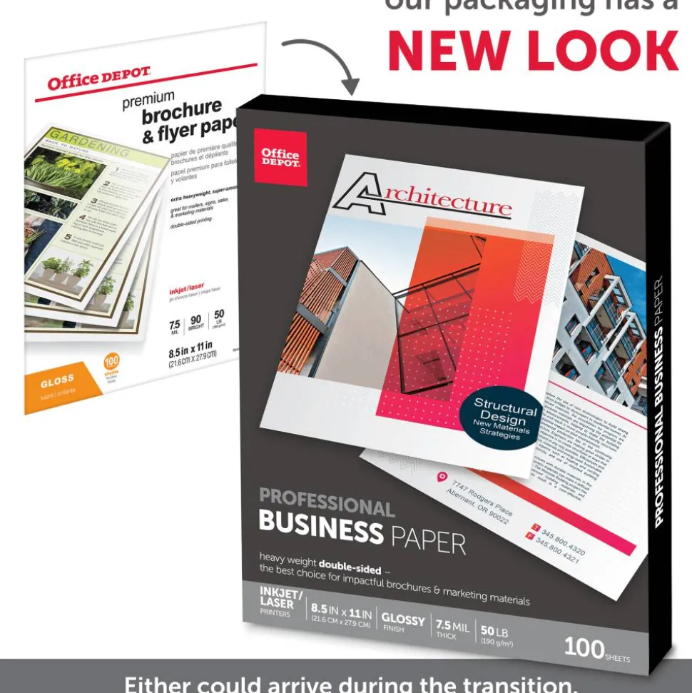 Professional Business Paper, Glossy, Double-Sided, Letter Size, White Pack Of 100 Sheets