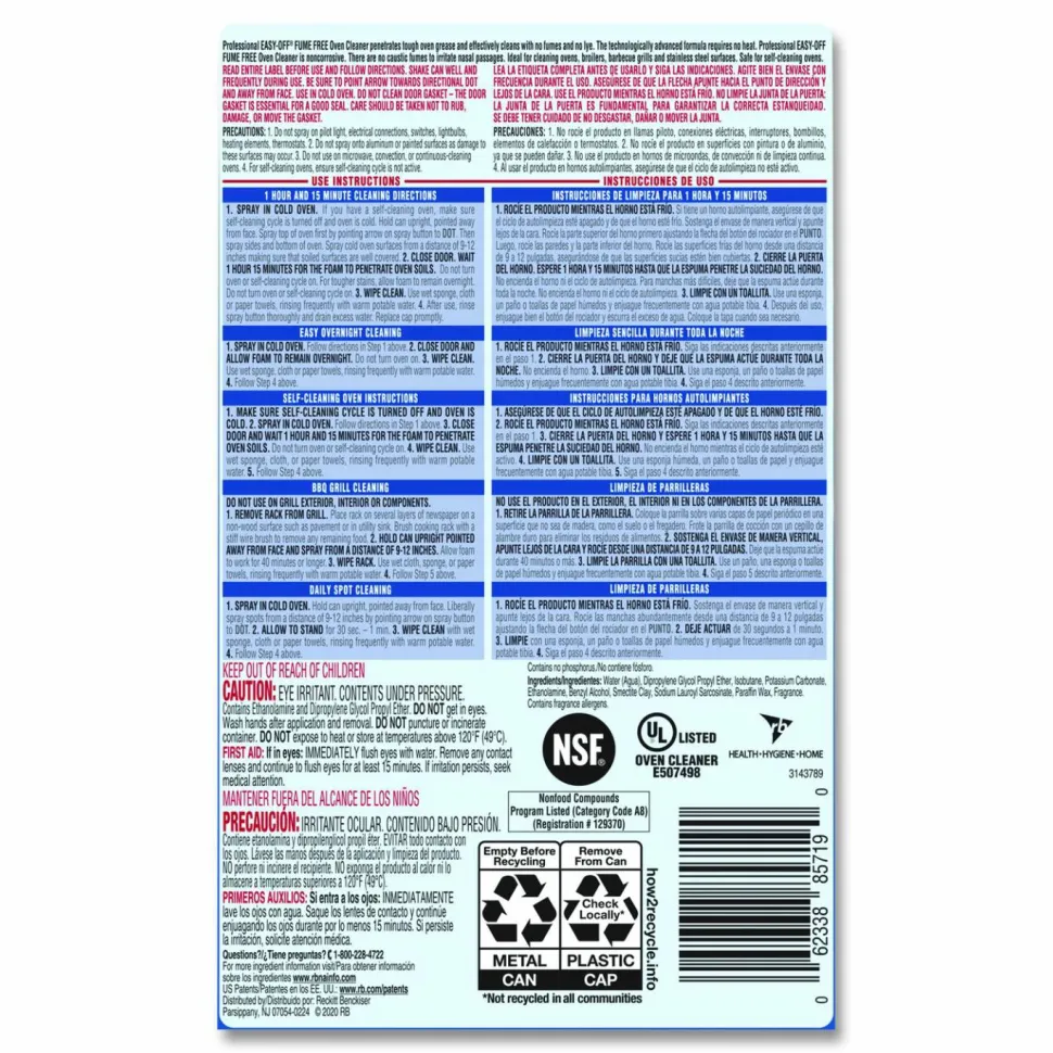 Professional EASY-OFF Fume-Free Max Oven Cleaner, Foam, 24 oz Aerosol Spray