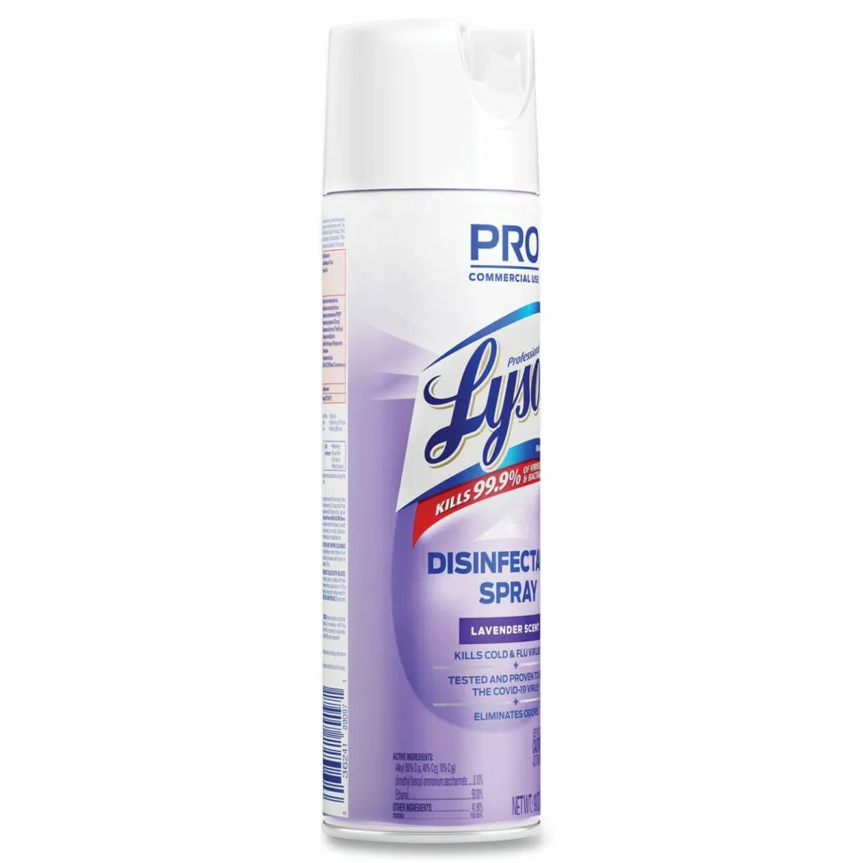 Professional LYSOL Brand Disinfectant Spray, Lavender Scent, 19 oz Aerosol Spray, 12/Carton
