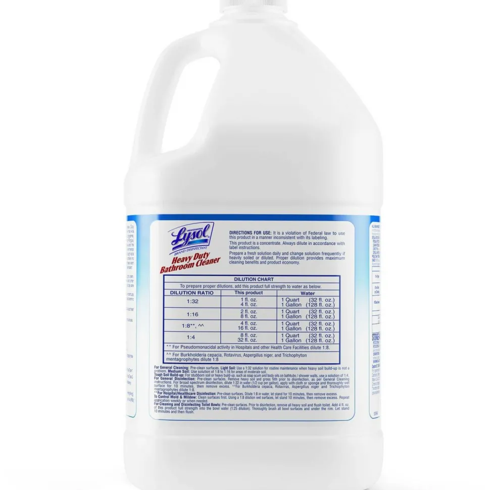 Professional LYSOL Brand Disinfectant Heavy-Duty Bathroom Cleaner Concentrate, Fresh Lime Scent, 1 gal Bottle, 4/Carton