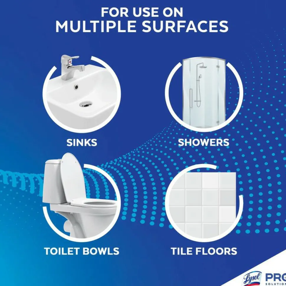 Professional LYSOL Brand Disinfectant Heavy-Duty Bathroom Cleaner Concentrate, Fresh Lime Scent, 1 gal Bottle, 4/Carton