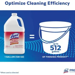 Professional Lysol Concentrated No Rinse Sanitizer, 1 Gallon, Case Of 4 Bottles