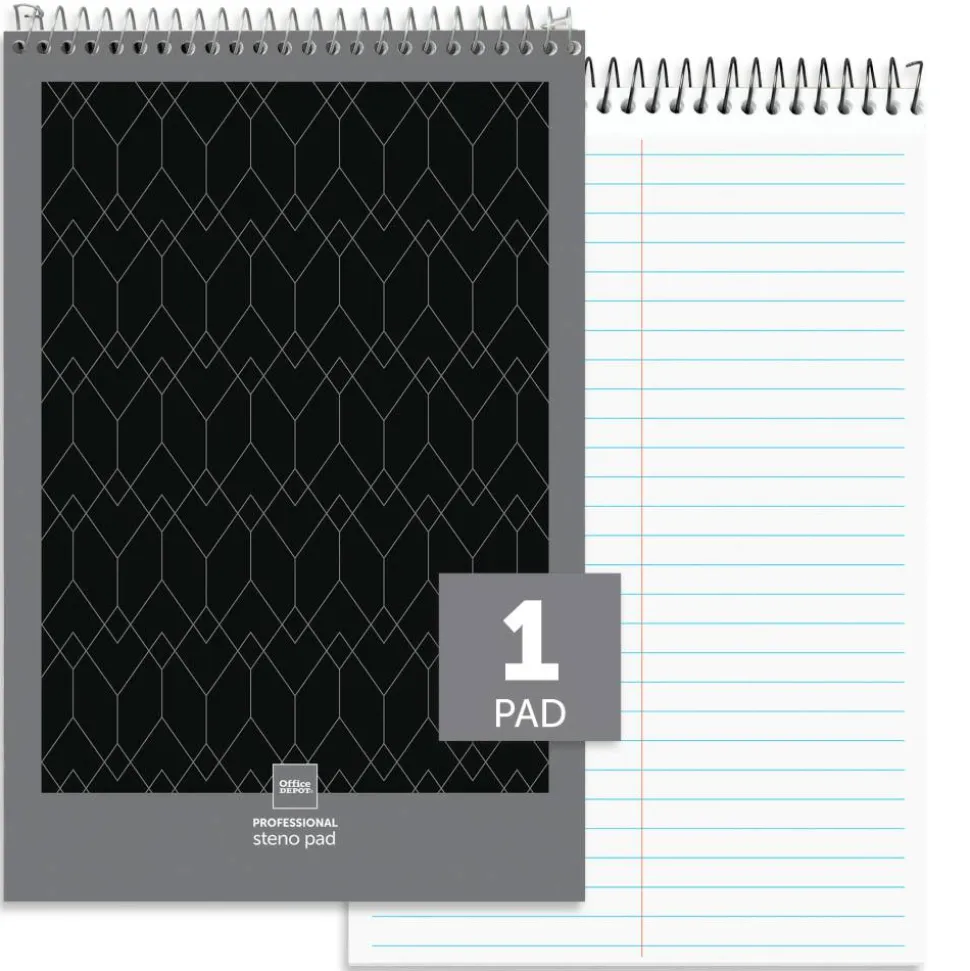 Professional Steno Book, 6" x 9", Gregg Ruled, 100 Sheets, White