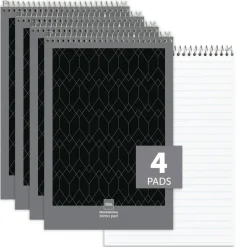 Professional Steno Book, 6" x 9", Legal/Wide Ruled, 70 Sheets, White, Pack Of 4