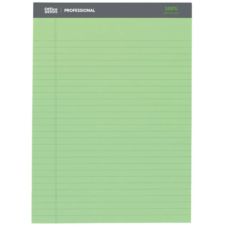 Professional Writing Pads, 8-1/2" x 11-3/4", Legal/Wide Ruled, 50 Sheets, Assorted Colors, Pack Of 3