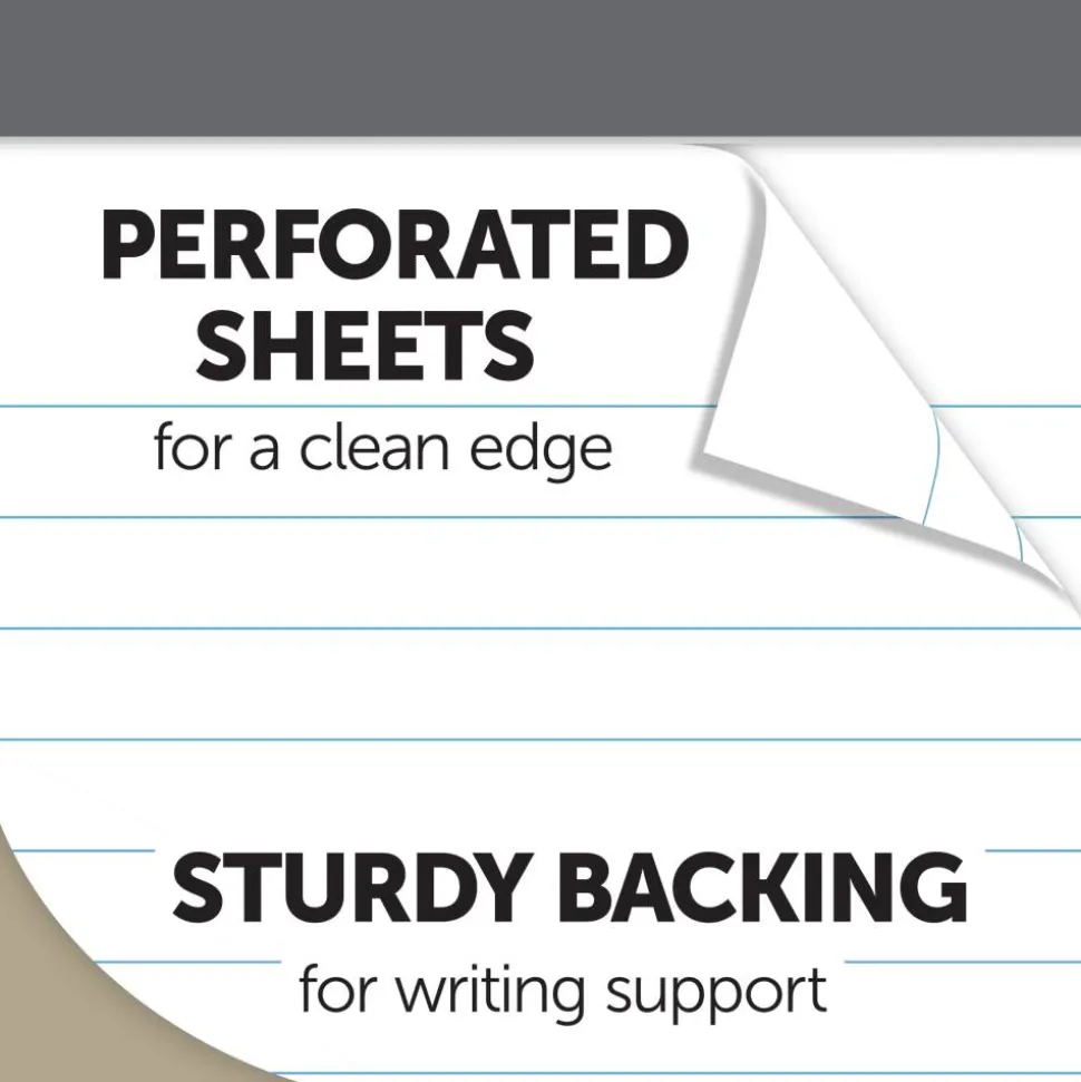 Professional Writing Pads, 8-1/2" x 14", Legal/Wide Ruled, 50 Sheets, White, Pack Of 4