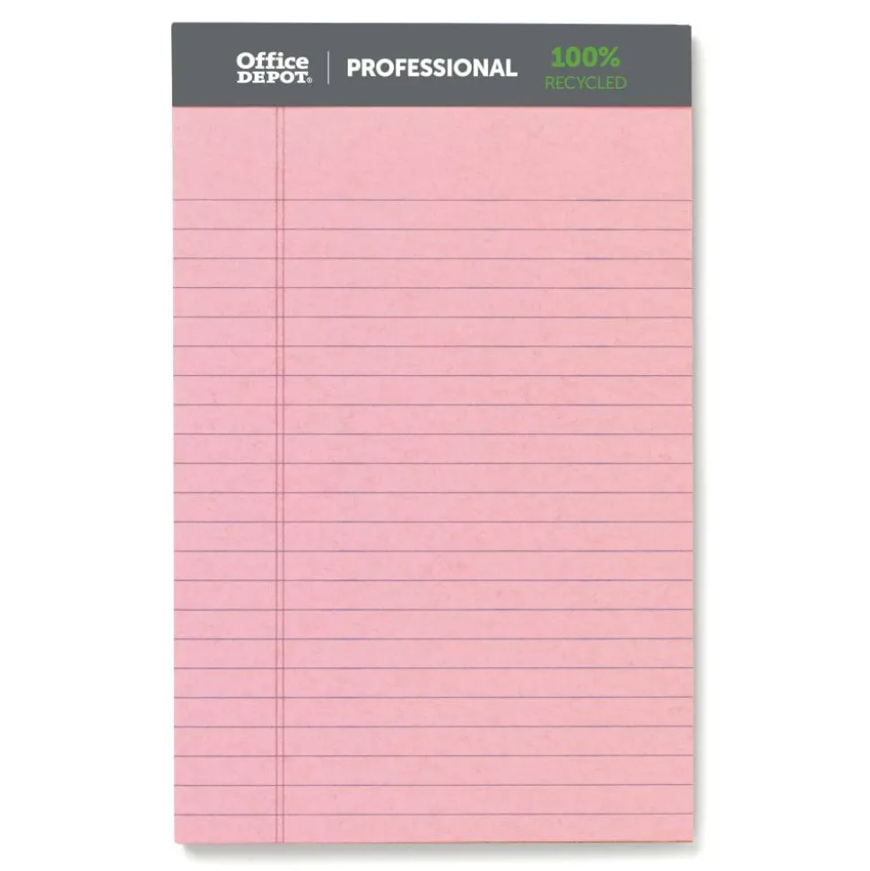 Professional Writing Pads, 5" x 8", Narrow Ruled, Assorted Colors, 50 Sheets, Pack Of 6
