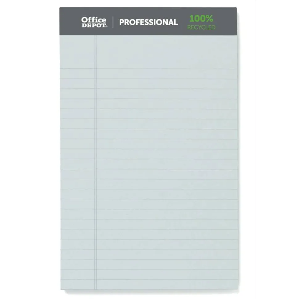 Professional Writing Pads, 5" x 8", Narrow Ruled, Assorted Colors, 50 Sheets, Pack Of 6