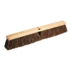 Pro Line Brush Hardwood Block Floor Broom Head, 2 1/2" Natural Palmyra Fiber Bristles, 18", Black