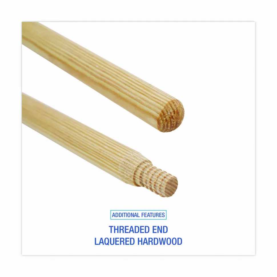 Pro Line Heavy Duty Threaded End Broom Handle, 1 1/8" Diameter, 60" Length