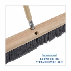Pro Line 24" Push Broom, Flagged Polypropylene, Gray