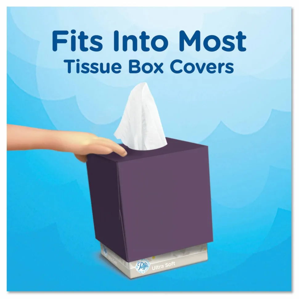 Puffs Ultra Soft 2-Ply Facial Tissue, White, 56 Tissues Per Box, Case Of 24 Boxes