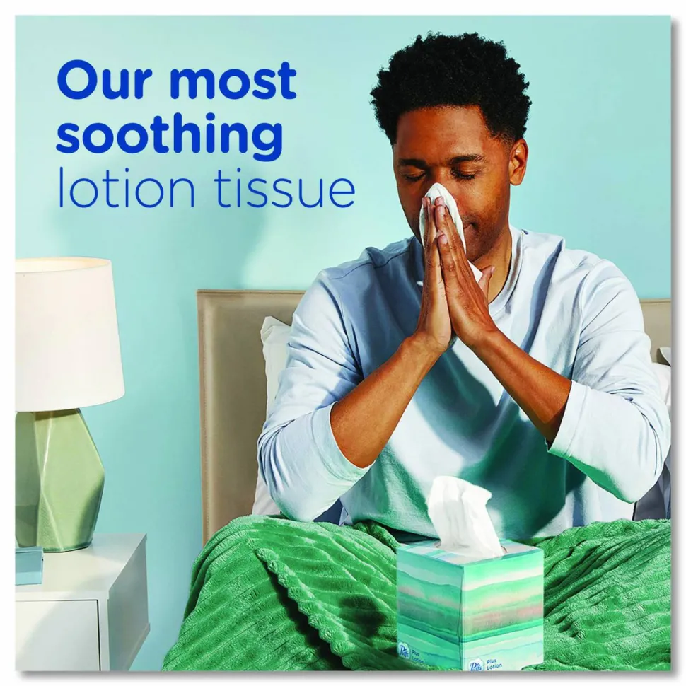 Puffs Plus Lotion Facial Tissue, 2-Ply, White, 56 Sheets/Box, 24 Boxes/Carton