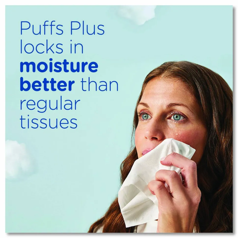 Puffs Plus Lotion Facial Tissue, 2-Ply, White, 56 Sheets/Box, 24 Boxes/Carton