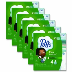 Puffs Plus Lotion Facial Tissue, 2-Ply, White, 56 Sheets/Box, 24 Boxes/Carton