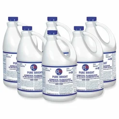 Pure Bright Liquid Germicidal Bleach, Fragrance-Free, 1 gal Bottle, 6/Carton