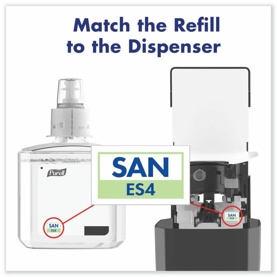 PURELL Advanced Hand Sanitizer Gentle and Free Foam, 1,200 mL Refill, Fragrance-Free, For ES4 Dispensers, 2/Carton