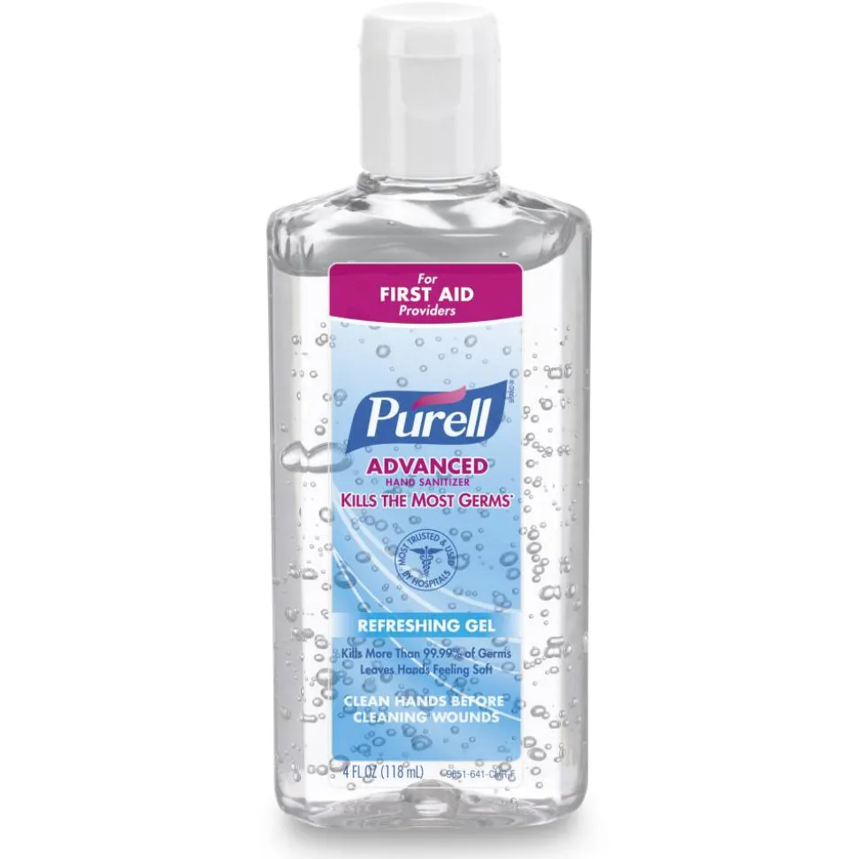 PURELL Advanced Hand Sanitizer Refreshing Gel for First Aid Providers, 4 fl oz Flip-Cap Bottle (Pack of 24)