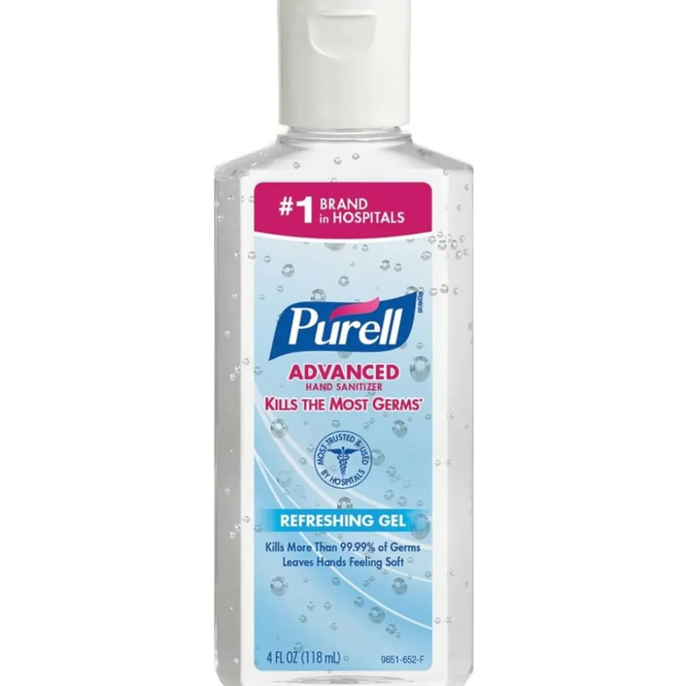 PURELL Advanced Hand Sanitizer Refreshing Gel for First Aid Providers, 4 fl oz Flip-Cap Bottle (Pack of 24)