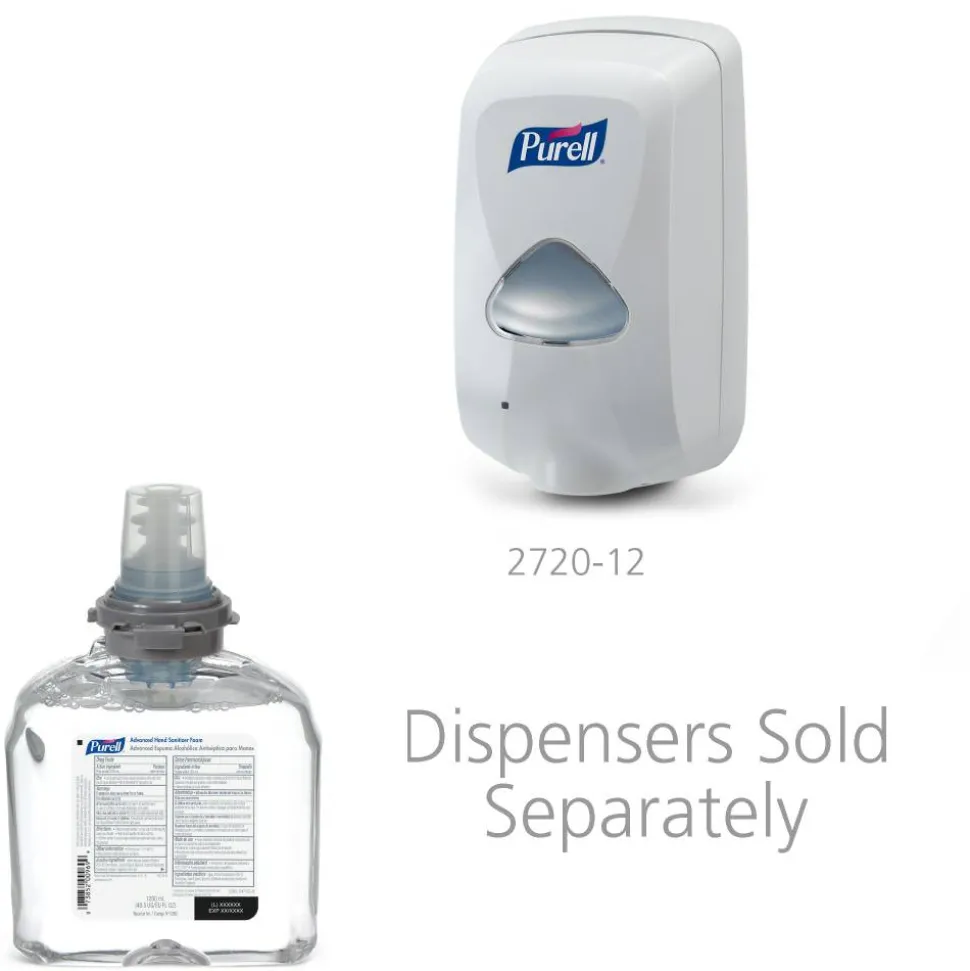 Purell Advanced Hand Sanitizer Foam, Clean Scent, 1200 mL Hand Sanitizer Foam Refill for Purell TFX Touch-Free Dispenser, Carton of 2