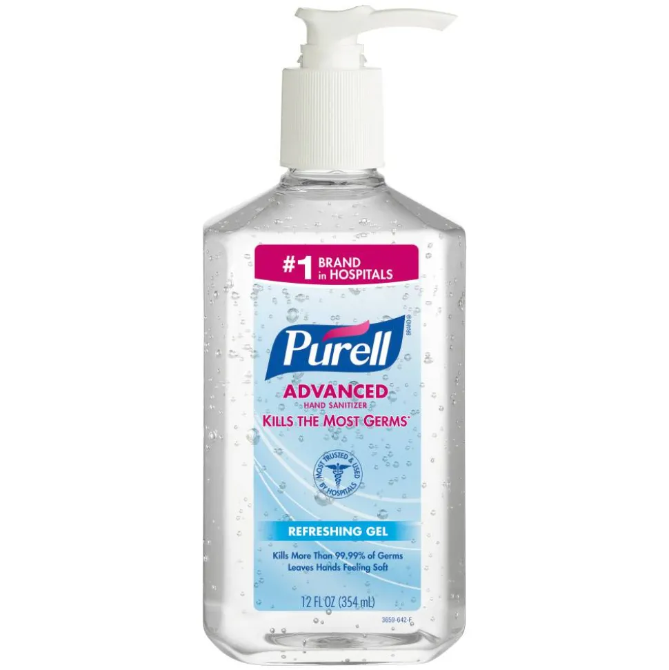 PURELL Advanced Hand Sanitizer Refreshing Gel, Clean Scent, 12 fl oz Pump Bottle