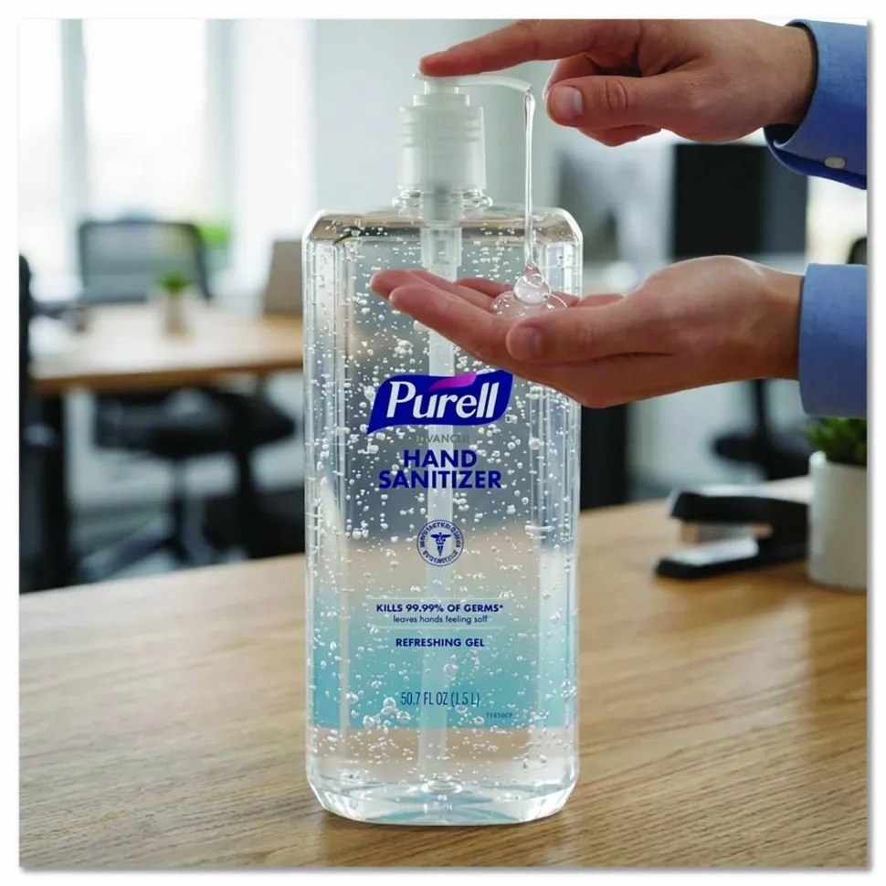 PURELL Advanced Hand Sanitizer Refreshing Gel, 1.5 L Pump Bottle, Clean Scent