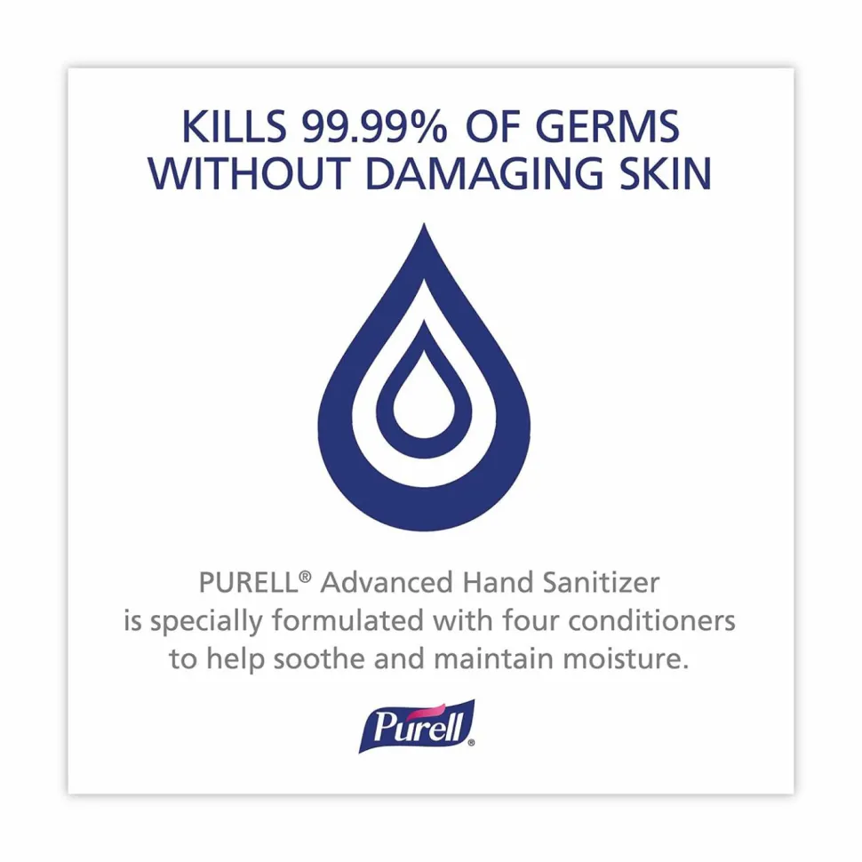 PURELL Advanced Hand Sanitizer Single Use, Gel, 1.2 mL, Packet, Fragrance-Free, 125/Box