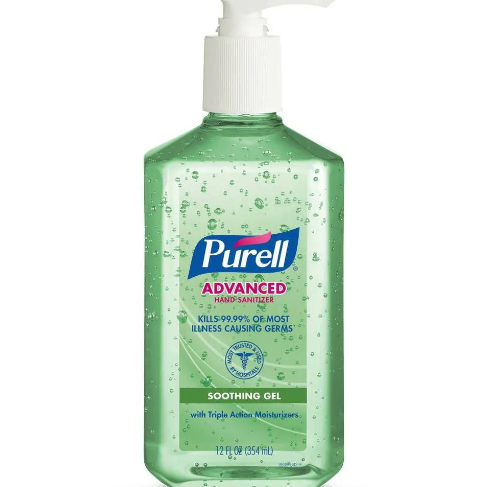 PURELL Advanced Hand Sanitizer Soothing Gel, 12 oz Pump Bottle, Fresh Scent