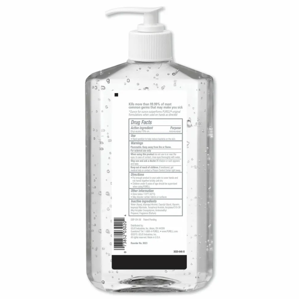PURELL Advanced Hand Sanitizer Refreshing Gel for Workplaces, Clean Scent, 20 fl oz Pump Bottle – 3023-12